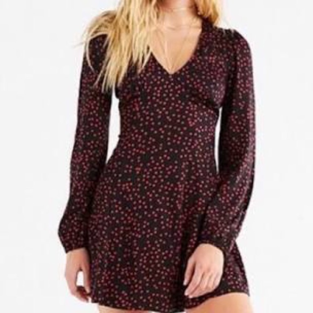 Urban Outfitters Dress Black with Red Polka Dots